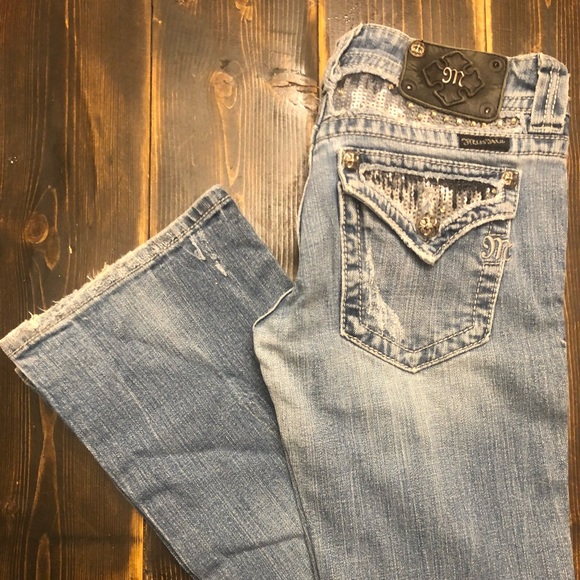 Miss Me JP5146B5 Blue Jeans Sequin Embellished Pockets SZ 27 Color:OK 28C - Picture 9 of 11